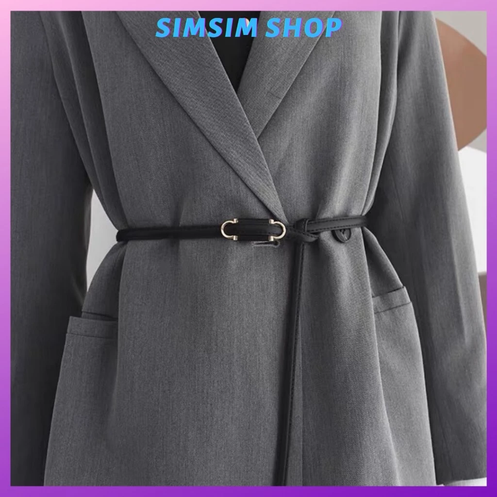 Thắt lưng nữ bản nhỏ không lỗ dạng mảnh 1cm ĐV044 blazer áo Đai váy belt váy đầm nhỏ xinh xỏ ngang Simsimshop