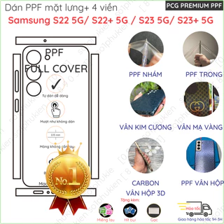 Dán PPF mặt lưng và 4 viền cho Samsung S22 5G/ S22+ 5G (s22 plus 5G)/ S23 5G/ S23+ 5G (s23 plus 5G) các loại trong, nhám