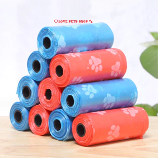 Túi đựng phân cho Chó Mèo tự phân huỷ (1 cuộn gồm 15 túi và 20 túi) - Love pets shop