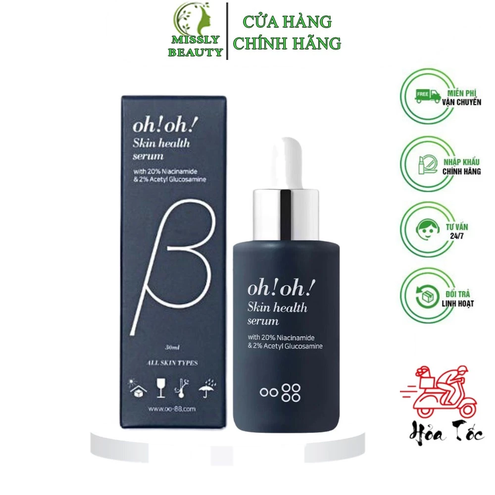 Serum oh!oh! Dưỡng Sáng Da, Giảm Thâm Nám 30ml Skin Health Serum (with 20% Niacinamide &amp; 2% Acetyl Glucosamine)