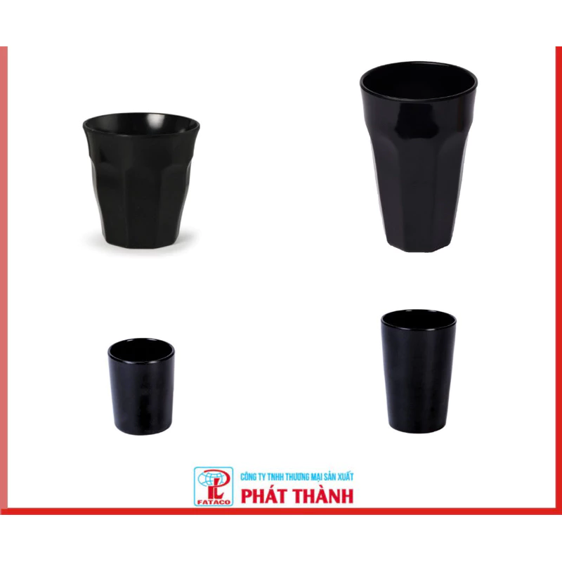 Ly nhựa đen bóng melamine cao cấp Fataco