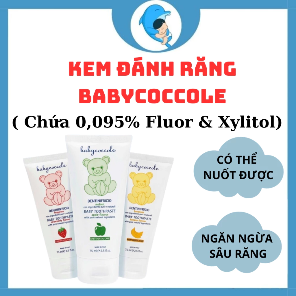 Kem đánh răng Babycoccole vị trái cây có thể nuốt được cho bé dung tích 30ml/75ml