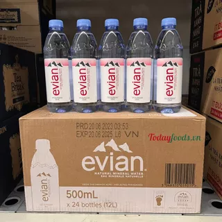 Nước Khoáng Evian (thùng 24 chai) 500ML | Nhập khẩu từ Pháp