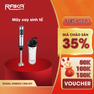 RAIKA 1200W Máy Xay Cầm Tay Inox, 15.000 R/phút Tốc Độ Quay, 2 Lưỡi  - RHB023-1200.BTT