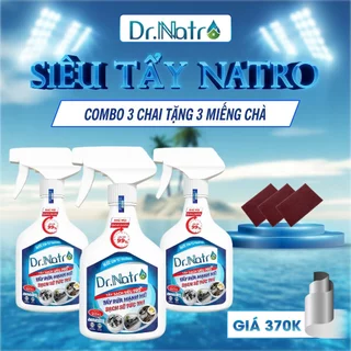 [ Combo 3 chai Dr.Natro ] nước tẩy đa nămg ion từ trường tặng kèm 3 miếng chà lớn và 3 miếng chà nhỏ