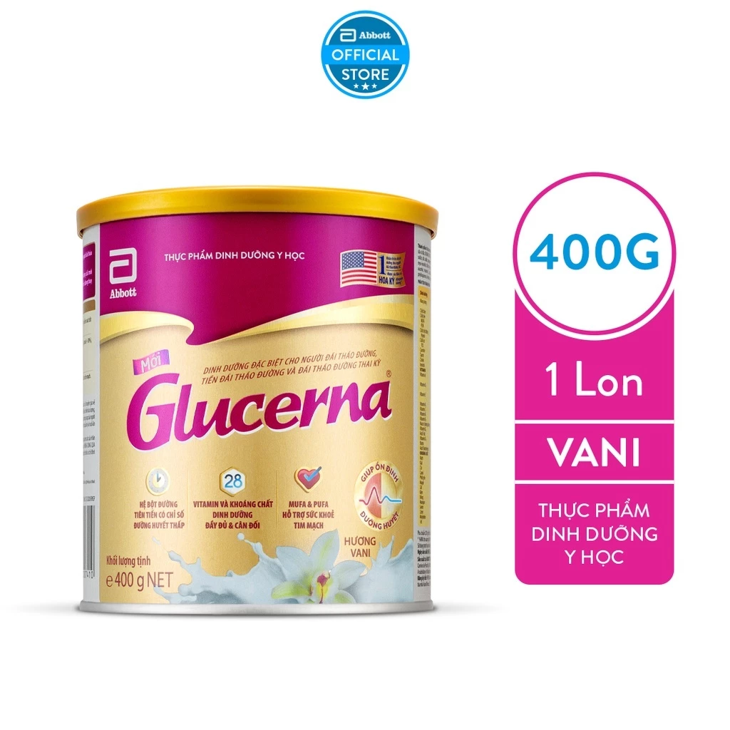 Sữa bột Glucerna Abbott 400g dành cho người tiểu đường date 08/2025