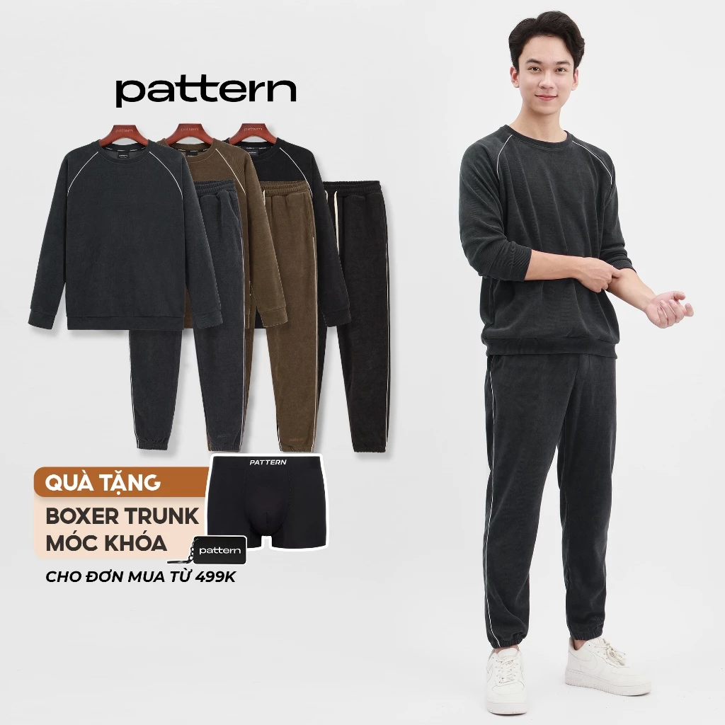 Bộ Set Quần Áo Nỉ Tăm basic 3 màu PATTERN PB009