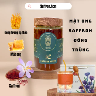 Mật ong Saffron Nhụy Hoa Nghệ Tây 180ml/lọ tặng kèm ly 450mL+ cây lây mât+tui