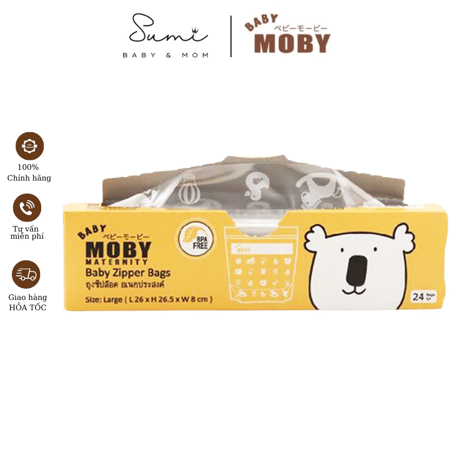 Túi zip đa năng Baby Moby (24 túi/hộp)