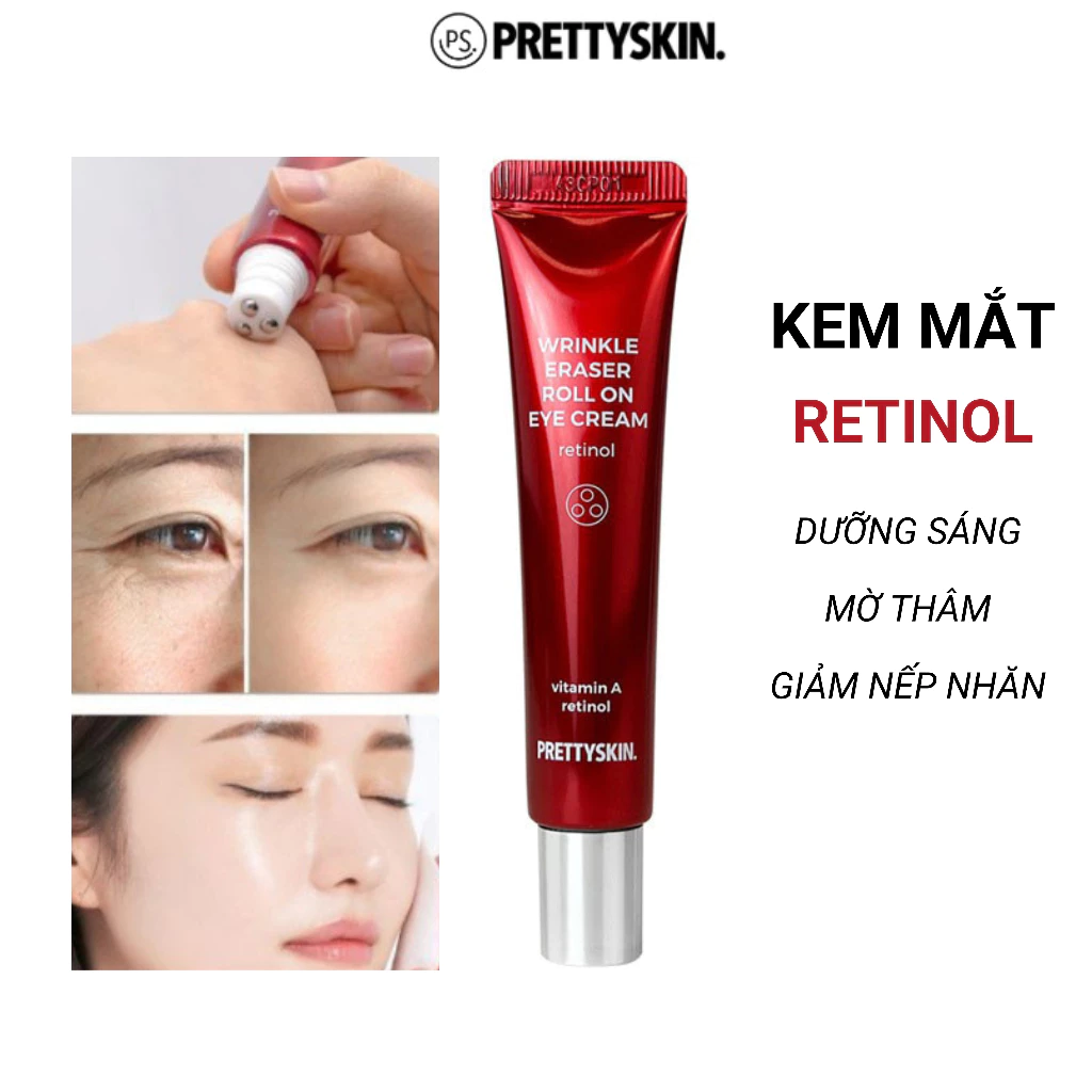 Kem dưỡng mắt Retinol Pretty Skin, Kem mắt Retinol Vitamin Eye Cream Prettyskin 30ml