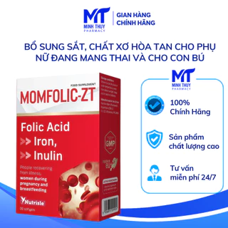 Viên Uống Bổ Sung Sắt, Axitfolic, Chất Xơ Hòa Tan Cho Phụ Nữ Mang Thai, Đang Cho Con Bú - Momfolic-ZT 30 Viên