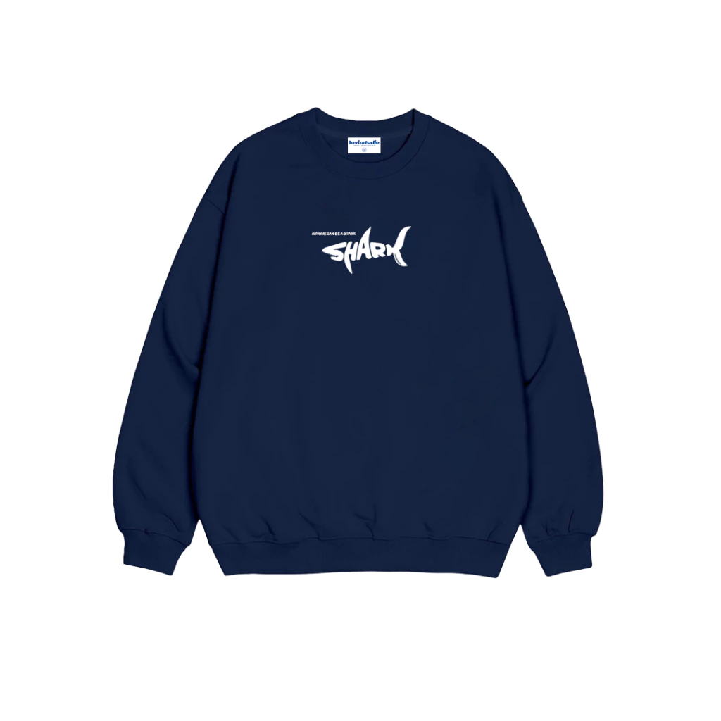 Áo Sweater Lavi Studio Shark , Áo Nỉ Hoodie Cổ Tròn Form Rộng Chất Nỉ Bông Dày Dặn Siêu Ấm Nam Nữ Mặc Đẹp