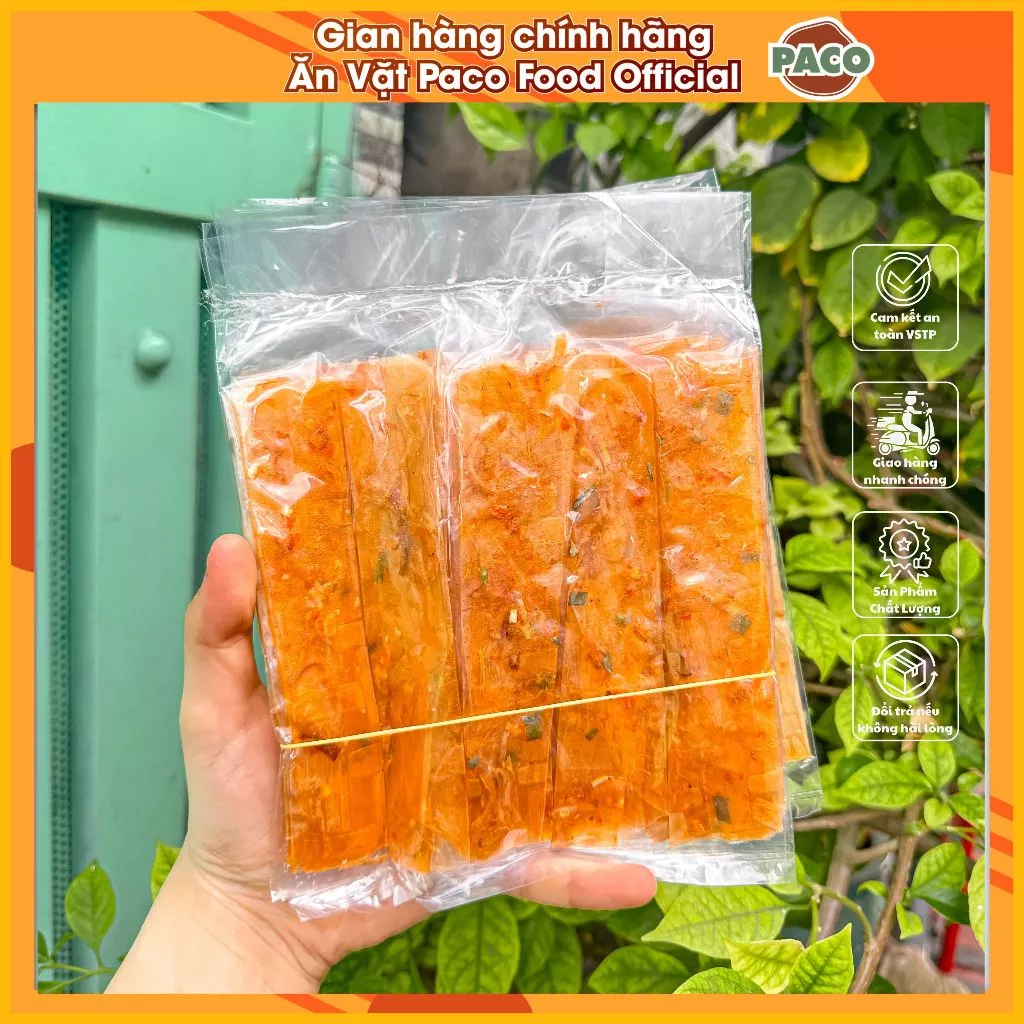 lẻ 1 bịch bánh tráng dẻo tôm cuốn hành phi ăn cực cuốn PACO FOOD