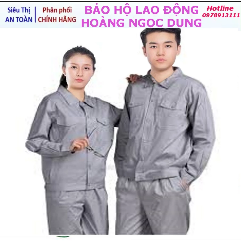 QUẦN ÁO BẢO HỘ LAO ĐỘNG, ĐỒNG PHỤC BẢO HỘ LAO ĐỘNG, QUẦN ÁO CÔNG NHÂN VẢI KAKI LOẠI 1.(MÀU GHI)