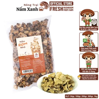 Nấm Rơm Khô Búp Túi 50gr 100gr 200gr Sấy Nhiệt Thơm Ngon Giòn - Nông Trại Nấm Xanh