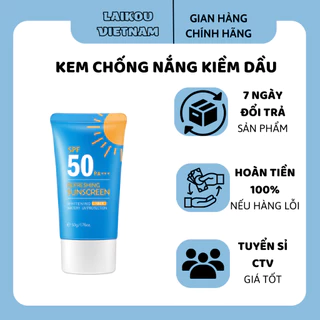 Kem chống nắng chống tia cực tím LAIKOU SPF50 PA+++ Waterproof Kem chống tia UV Refreshing 50g