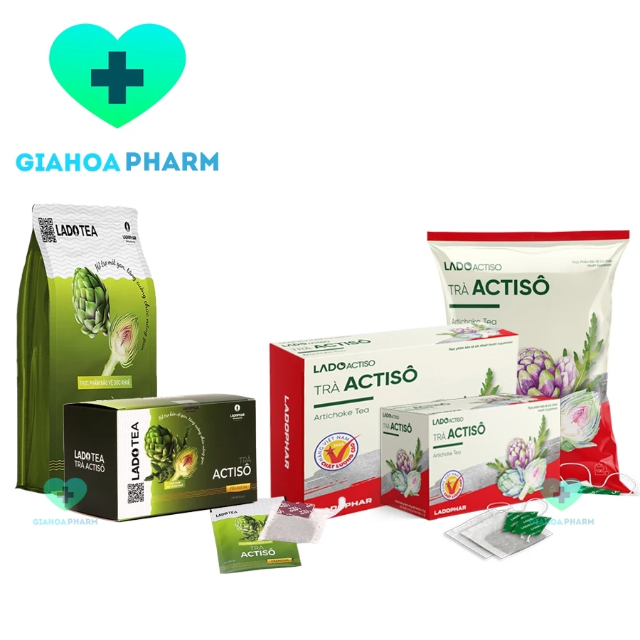 Trà Actiso / Atiso túi lọc Đà Lạt Ladophar (Lado Actiso / Ladotea) giúp giải độc, mát gan, thanh nhiệt [Lado Tea]