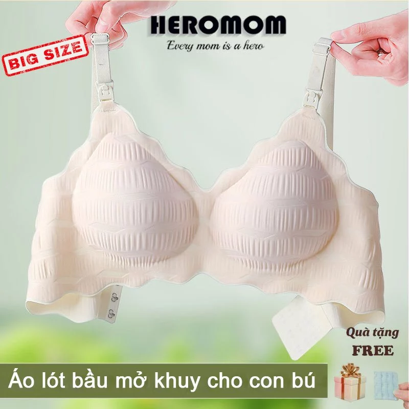 Áo lót bầu SU LẠNH cho con bú ti không gọng Nâng Ngực chống chảy xệ Bigsize HEROMOM