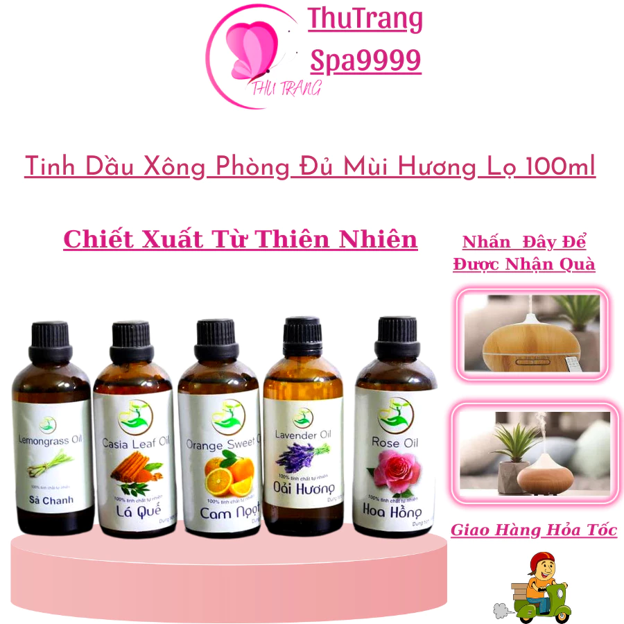 Tinh dầu xông Đèn Khuyết Tán Hương Thơm | Tinh dầu xông phòng 100ml ( 5 hương vị )