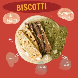 Bánh biscotti nguyên cám, BÁNH BISCOTTI ĂN KIÊNG 3 vị thơm ngon, bánh healthy, túi 250gram Peace Nuts