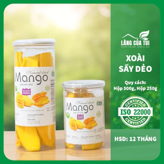 Xoài Sấy Dẻo Nguyên Chất Không Đường Hộp 250G/500G - Làng Của Tui