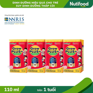 Thùng 48 hộp 110mL/ 180mL Sữa Bột Pha sẵn Nutifood GrowPLUS+ Suy Dinh Dưỡng trên 1 tuổi - NUTIFOOD - YOOSOO MALL