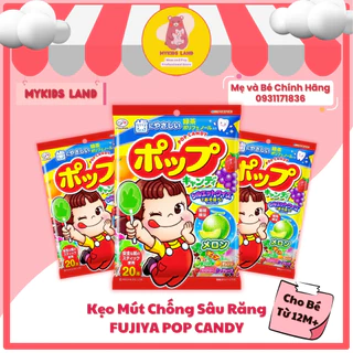 [DATE T11.2024] Kẹo Mút Chống Sâu Răng FUJIYA POP CANDY Nhật Bản Vị Trái Cây Hình Cô Gái Cho Bé Từ 12M+