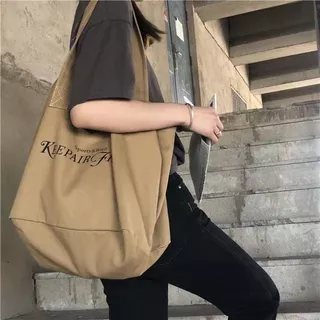 Túi tote vải màu Nâu Keepair, phụ kiện thời trang Unisex đơn giản, phong cách - có sẵn tại Đà Nẵng.