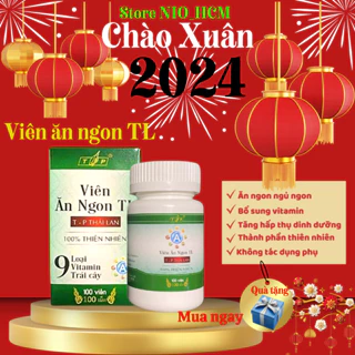 Viên ăn ngon TL ( hộp 100 viên ) thực phẩm bổ sung vitamin cho người gầy,cải thiện hệ tiêu hóa,kém ăn,tăng cân an toàn