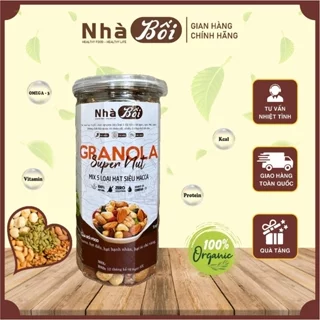 Granola ăn kiêng MIX 5 LOẠI HẠT NGUYÊN VỊ bổ sung dinh dưỡng, healthy 500g