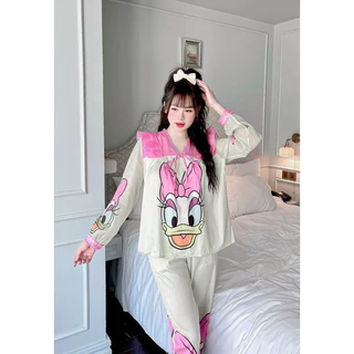 đồ ngủ pijama lụa xước tay dài cao cấp