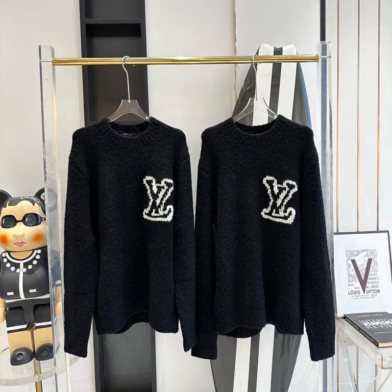 ⚡️[Hight Quality] Hàng Có Sẵn!! Áo Sweaters Len LV Luon Vuituoi Fw24 - Crew Neck Street Họa Tiết Logo Dệt - Nam Nữ Swt