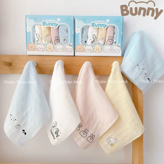 Hộp 5 Khăn Sữa Sắc Màu Sợi Tre BamBooo Bunny Mềm Mịn Cho Làn Da Của Bé