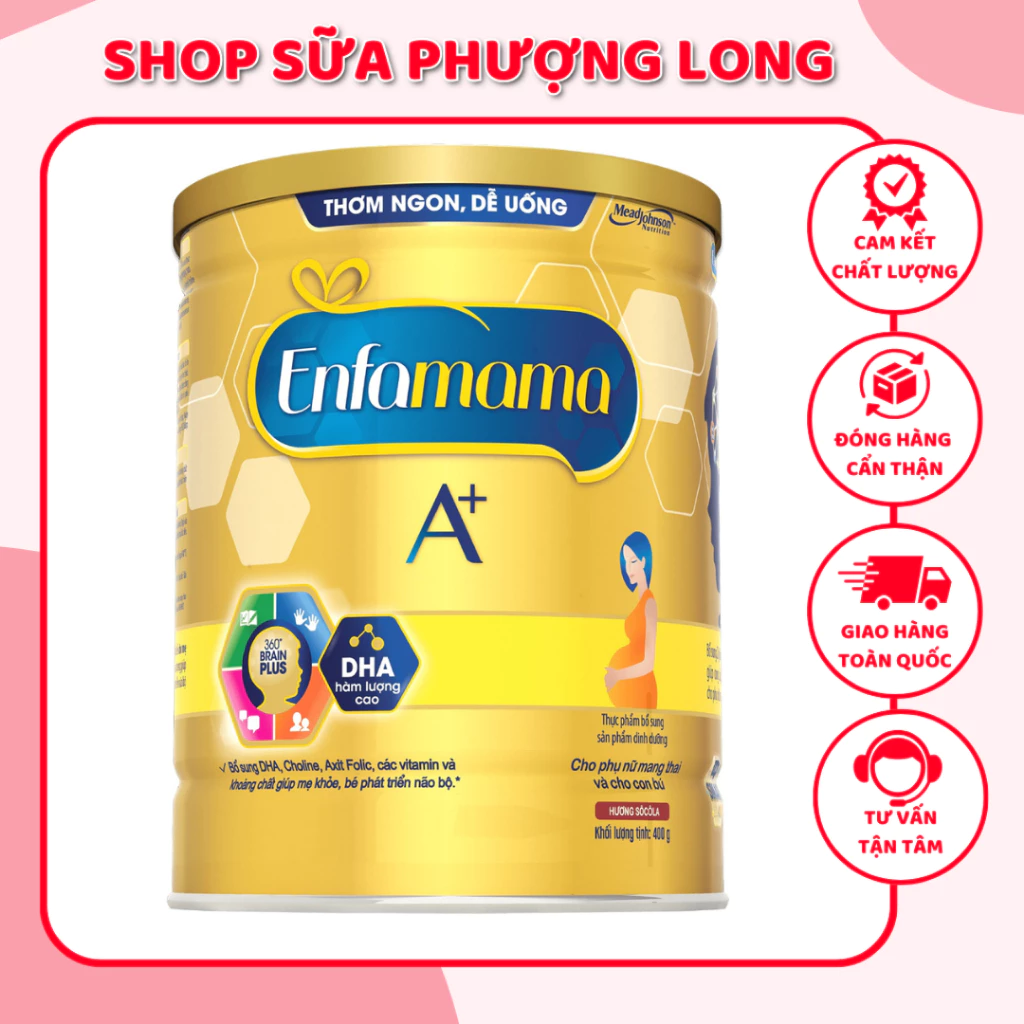 Sữa Bầu Enfa Mama A+ Lon 400g Dinh Dưỡng Đầy Đủ, Vị Dễ Uống