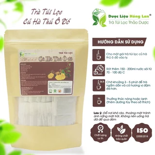 Trà Túi Lọc Củ Hà Thủ Ô Đỏ, Sâm Đương Quy, Đậu Den xanh lòng 90g (30 túi lọc x 3g) - Dược Liệu Hồng Lan