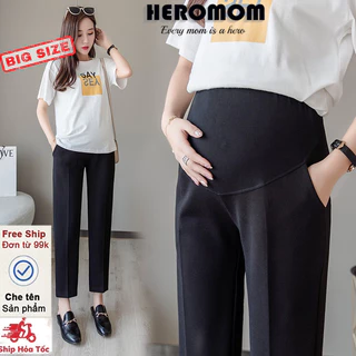 Quần bầu công sở Baggy dài chất UMI cao cấp ống rộng thời trang Bigsize HEROMOM