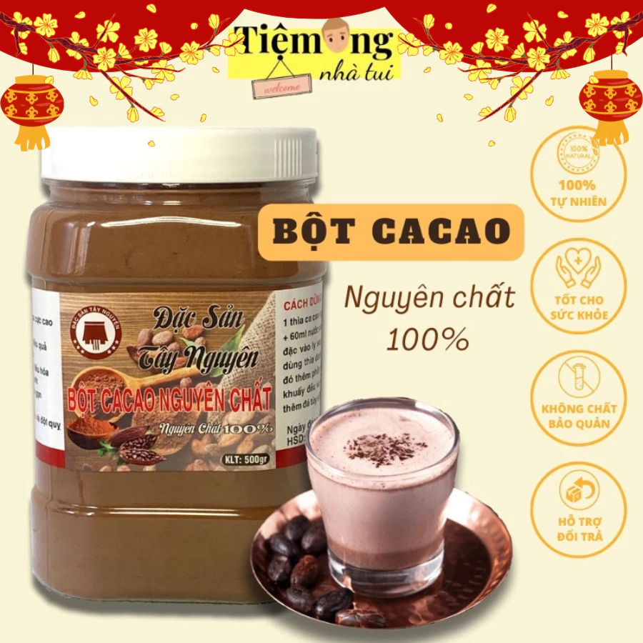 [500Gr] Bột cacao nguyên chất 100% không pha đường, thơm ngon, đậm đà tốt cho sức khỏe Tiệm Ông Nhà Tui