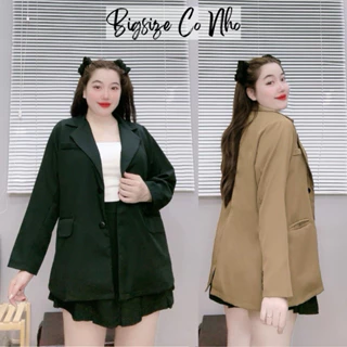 Áo vet bigsize nữ công sở  oversize 2 lớp dày dặn có túi dáng basic Hàn chất vải cotton lạnh - SM151