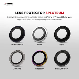 Kính Cường Lực Camera Lens ZEELOT PIshield Titanium Cho iPhone 15 Pro Max / 15 Pro-màu Diamond