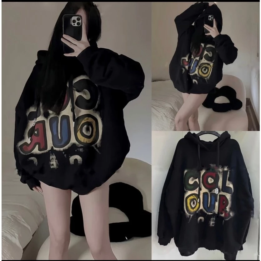 Áo Nỉ Hoodie COLOUR Nữ In 7 Màu Dáng Rộng Unisex  - Áo Nỉ Hoodie Nam Nữ Phong Cách Trẻ Trung Cá Tính Hot Trend 2024