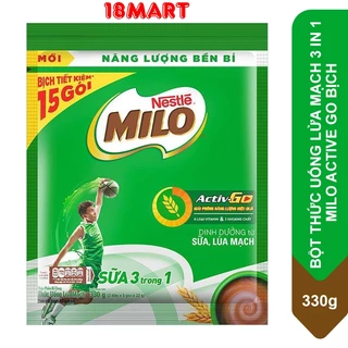 Bột thức uống lúa mạch 3in1 Milo Active Go bịch 330g