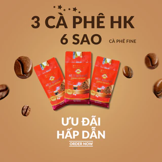 Combo 3 Gói Cà Phê Hữu Khánh 6 Sao - Siêu Đậm Vị Cà Phê Ít Béo- 3HK6S Huu Khanh Coffee Cafe