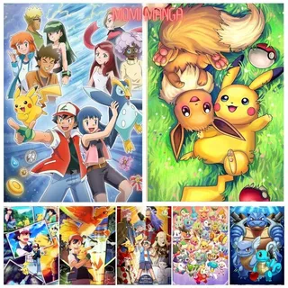 Poster In Hình Phim Hoạt Hình Pokemon Pikachu Trang Trí Phòng Ms: 708