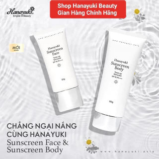 [Chính Hãng Hanayuki-Date 2026] Combo Kem Chống Nắng Nâng Tông Face HANAYUKI Cho Mặt 50gr và Body 100gr