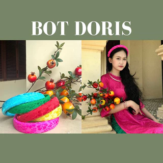 Băng đô cài tóc bản to bằng gấm hoa nhiều màu phối cùng áo dài, phụ kiện tóc BOT DORIS