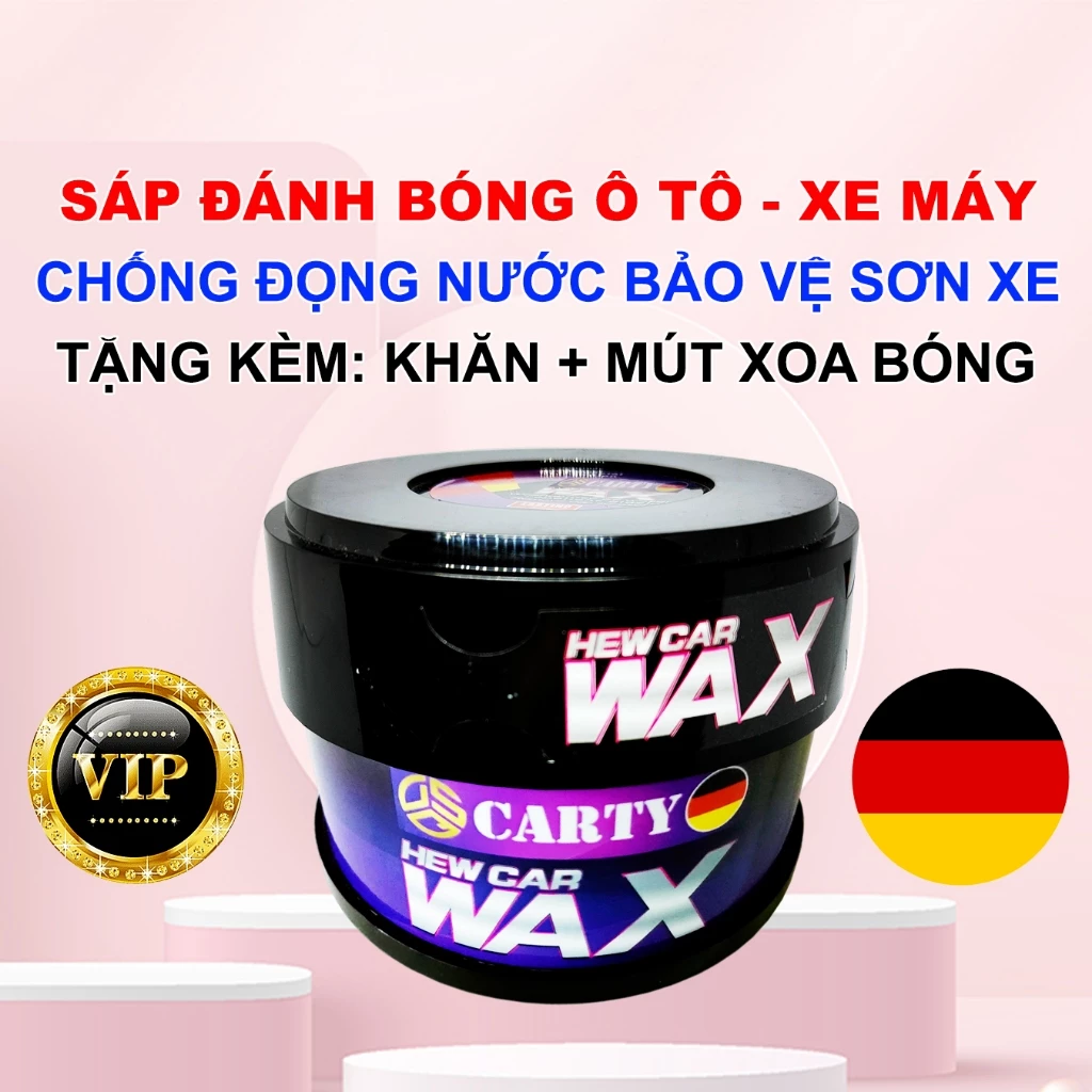 Sáp Phủ Bóng Sơn Ô tô, Xe Máy - Sáp Đánh Bóng Sơn Xe Chống Bụi Bẩn - Phủ Ceramic Wax Làm Đẹp Xe - DSQ 300g - DUTUMI