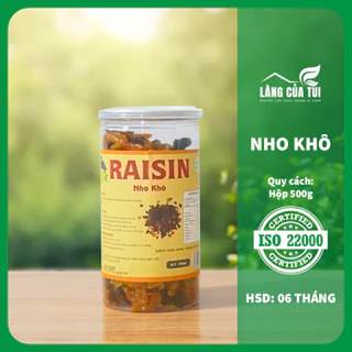 Nho Khô nguyên vị, không chất phụ gia, không bảo quản Hộp 500G - Làng Của Tui