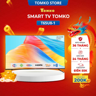 Smart TV Tomko UHD 65 inch T65U8-1 độ phân giải 4K màu sắc sống động.