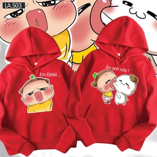 Hoodie đôi nam nữ giá rẻ, áo đôi áo cặp chất nỉ bông dày mũ to form rộng mùa đông  GOAT STORE