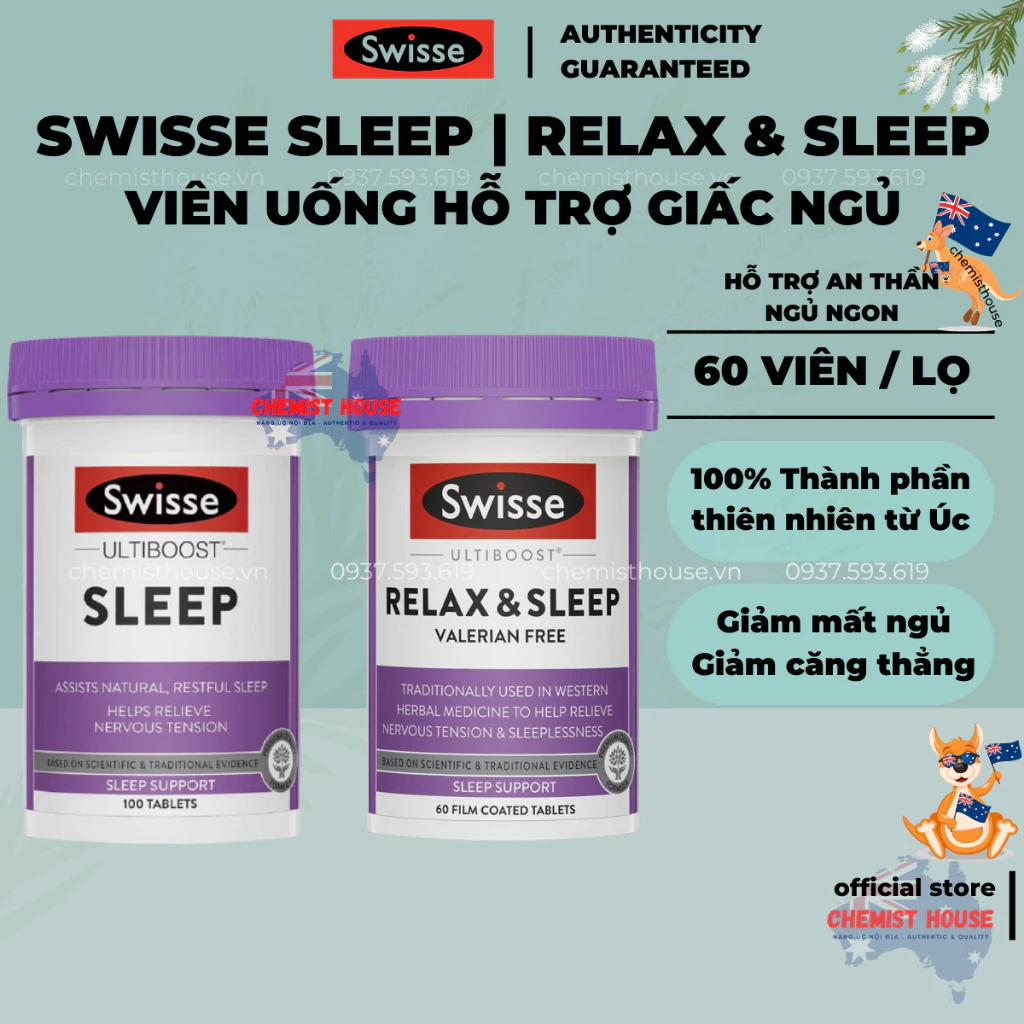 [Hàng chuẩn Úc] Viên uống hỗ trợ giấc ngủ Swisse Sleep Support